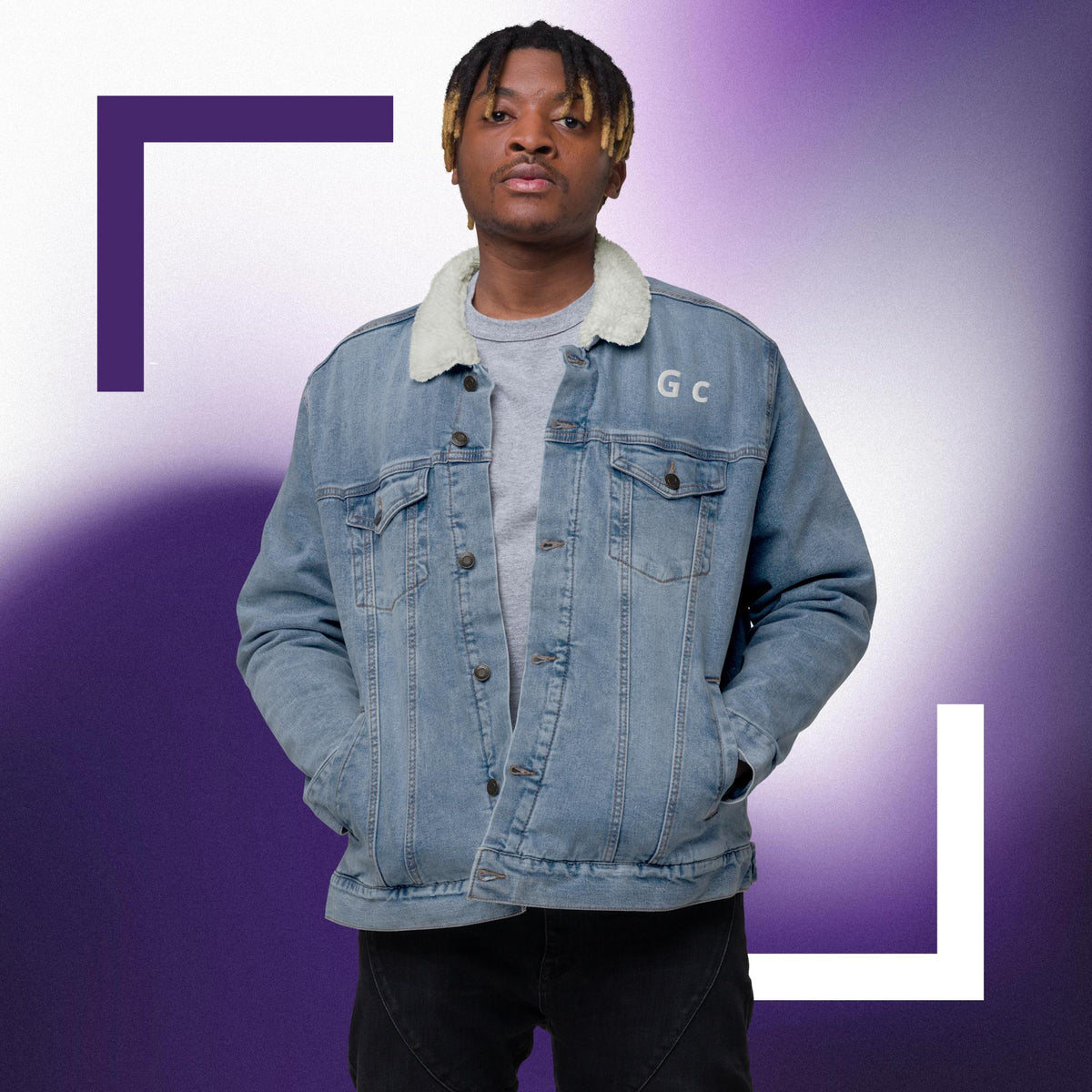 Unisex denim sherpa jacket